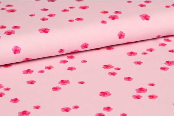 Jersey - Blüten - rosa - Kombistoff zu Hirsch Blüten